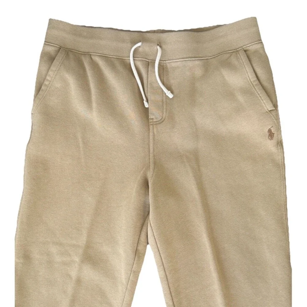 Polo Ralph Lauren Jogger Sweatpants Men Sz S Khaki Tan Nautical coastal EUC